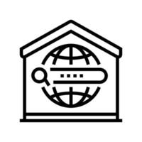 search web site at home line icon vector illustration