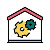 ilustración de vector de icono de color de reparación de casa