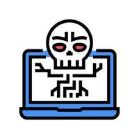 computer death programm color icon vector illustration