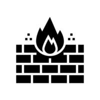fire wall glyph icon vector illustration