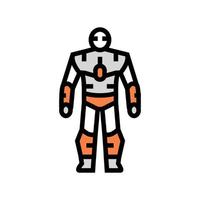 humanoid robot color icon vector illustration