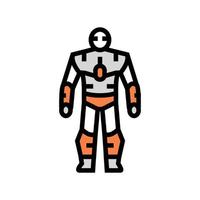 humanoid robot color icon vector illustration