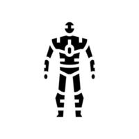 humanoid robot glyph icon vector illustration