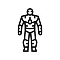 robot humanoide línea icono vector ilustración