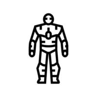 humanoid robot line icon vector illustration