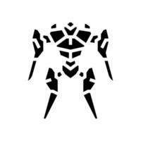 future robot glyph icon vector illustration