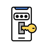 phone key password color icon vector illustration