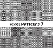 Pixel pattern seamless, black and white color. Patterns set in retro design. vector