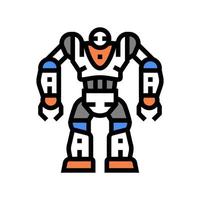 cyborg robot color icon vector illustration