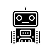 smart robot glyph icon vector illustration