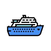 deck cruise ship liner color icon vector illustration