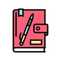 diary notebook color icon vector illustration