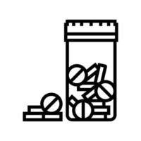 opiates drug pills package line icon vector illustration