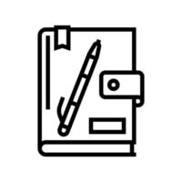 diary notebook line icon vector illustration