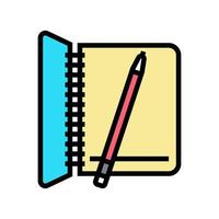 cuaderno para tareas de escritura icono de color ilustración vectorial vector