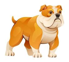 Cute bulldog vector cartoon illustration