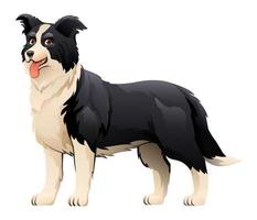 ilustración de dibujos animados de vector de perro collie de frontera