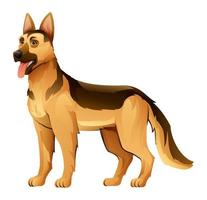 Ilustración de dibujos animados de vector de perro pastor alemán