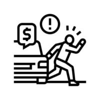 transport fare evasion line icon vector illustration