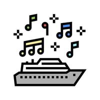 ilustración de vector de icono de color de crucero con temática musical