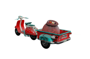 3D Illustration , 3d rendering .  back view . Red scooter . png