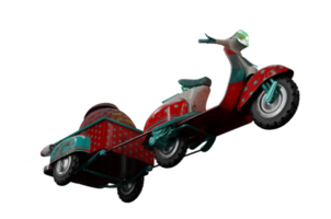 illustration 3d, rendu 3d. vue de perspective . trottinette rouge png