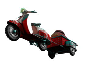 illustration 3d, rendu 3d. vue de perspective . trottinette rouge png