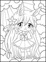 Pastel Goth Chibi Girls Coloring Pages vector