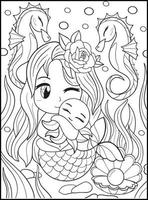 Pastel Goth Chibi Girls Coloring Pages vector