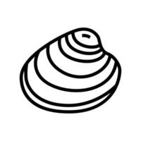 hard-shell atlantic clam line icon vector illustration