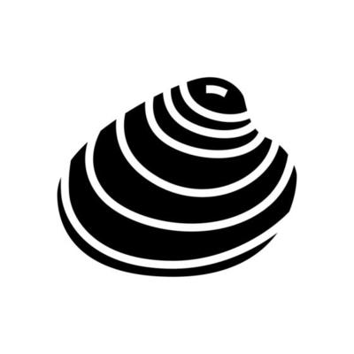 hard-shell atlantic clam glyph icon vector illustration