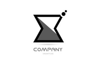 x icono del logotipo de la letra del alfabeto geométrico blanco negro con puntos. plantilla creativa para negocios y empresas. vector