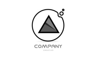 un icono del logotipo de la letra del alfabeto geométrico en blanco y negro con un círculo. plantilla creativa para empresa y negocio vector