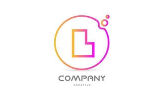 geometric L letter alphabet logo icon with circle and bubbles. Creative template for company and business vector