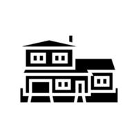 split-level house glyph icon vector illustration