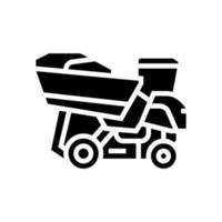 tractor cosechador para ilustración de vector de icono de glifo de aceitunas