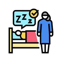 watching sleeping child color icon vector illustration