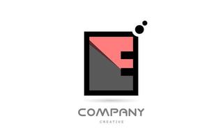 pink black E geometric alphabet letter logo icon with dots. Creative template for company and business vector