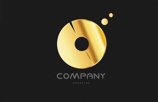 gold golden geometric O alphabet letter logo icon design. Creative template for business and company and in yellow color vector