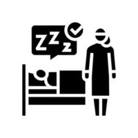 watching sleeping child glyph icon vector illustration