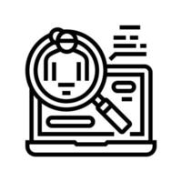 search babysitter in internet line icon vector illustration