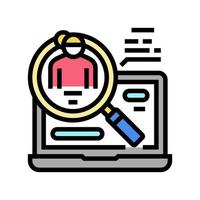 search babysitter in internet color icon vector illustration