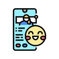 babysitting smartphone app color icon vector illustration