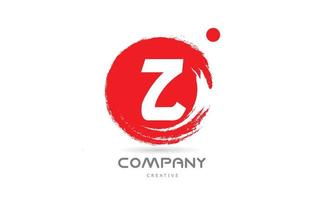 red Z grunge alphabet letter logo icon design with japanese style lettering. Creative template for business and company vector