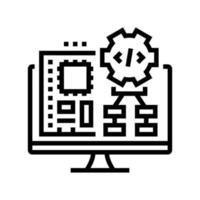 embedded software line icon vector illustration