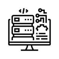 server software line icon vector illustration