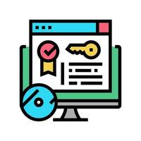 license software color icon vector illustration