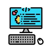 ilustración de vector de icono de color de software escrito por el usuario