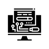 driver software glyph icon vector illustration