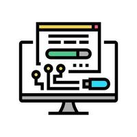 Ilustración de vector de icono de color de software de controlador